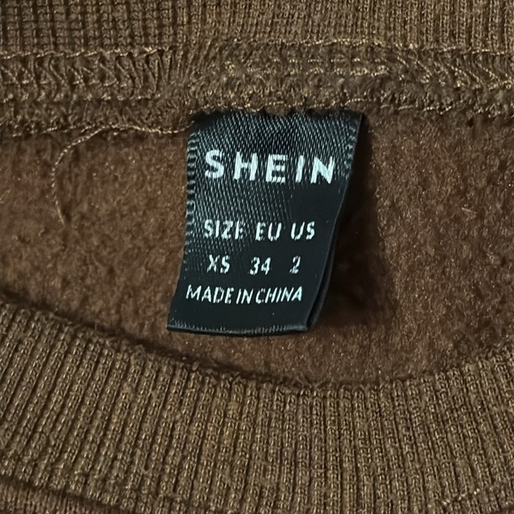 SHEIN women’s sweatshirt pullover “love that for you” size XS, brown white - Picture 3 of 7